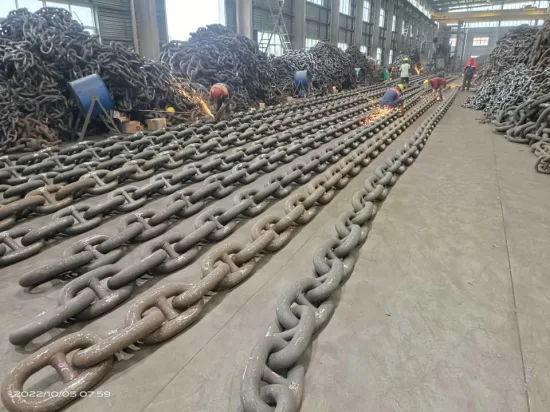 corrente de ligação de aço redonda soldada transportadora de mineração galvanizada 52 mm